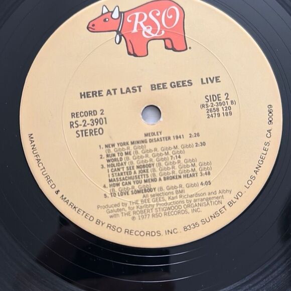 Bee Gees Here At Last Bee Gees Live RSO Vinyl Records LP - Picture 10 of 16